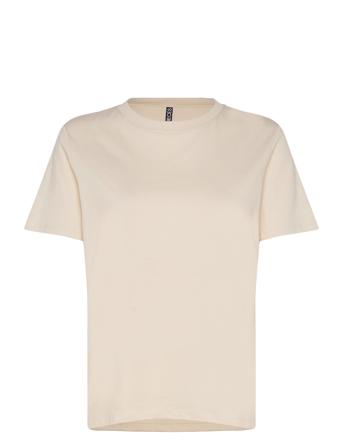 Pcria Ss Solid Tee Jrs Noos Bc Tops T-shirts & Tops Short-sleeved Beige Pieces