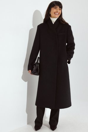 NA-KD Kappa i ullblandning med hög hals - Vinterjackor - Svart - EU 34