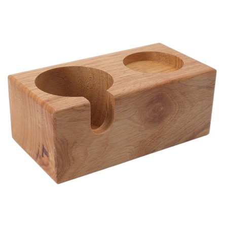 Træ kaffeportafilter stativholder kaffestamper stativholder tampestation Burlywood