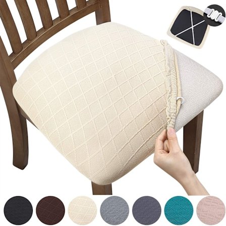 (Lyse Beige, Pakke med 1) Stretch Jacquard Vaffel Stolstoltrekk