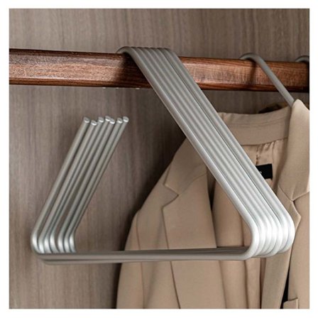 Metallisk Triangel Klädhängare Aluminium Rack Garderob Organizer