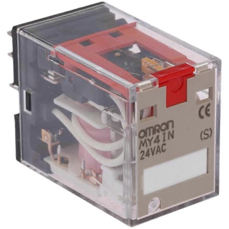 Omron 24VAC 4PDT Relé, plugg-inn type, 5A strøm, My4in-serien AC24(s)