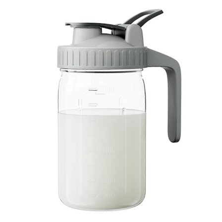 32oz Glas Mason Jar Kande med Flip Cap Låg & Hældetud - Lækagesikker Kande til Opbevaring af Frisk Brystmælk, Glaskande til Cold Brew Iste