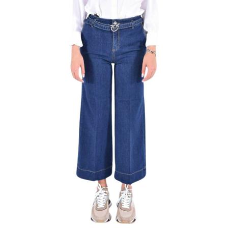 Pinko, Wide Trousers Blauw, Dames, Maat:W26