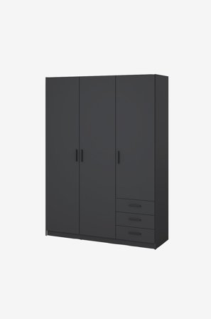 Tvilum - Sprint Garderob med 3 dörrar + 3 lådor - Paket - Grå - Garderober - Från Homeroom