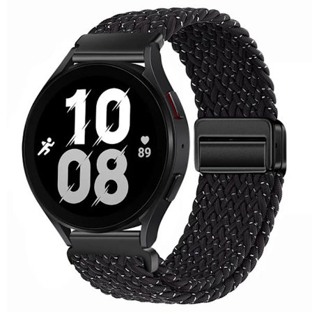 20mm 22mm Flätat Nylonarmband kompatibelt med Samsung Galaxy Watch 6 5 4 Magnetiskt Armbandsbälte Huawei Watch 4 Pro/GT3 Pro Amazfit GTR4 Band