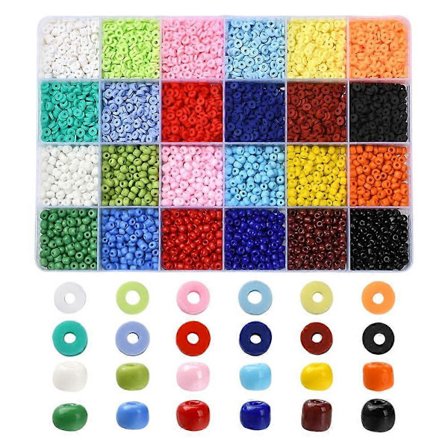 1 Æske DIY Glasfrø Perle Disc Polymer Ler Perler Smykkefremstillingssæt inklusive 84G 12 Farver