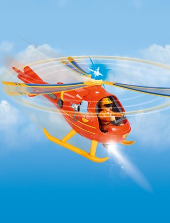 Brandmand Sam Fireman Sam Helicopter Wallaby With Figurine - Cream - ONE SIZE