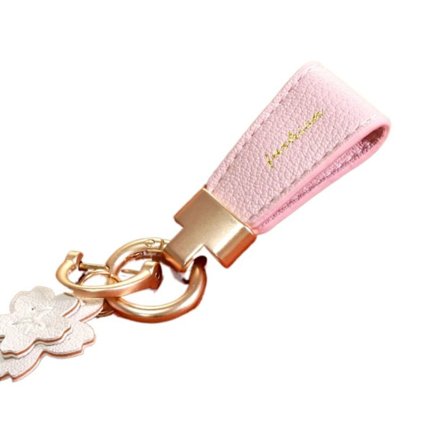 Läder Blomma Bil Nyckelring Bil Trinket Nyckelring ROSA