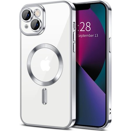 iPhone 13 Cover – Metallic Cover med Magnetisk Kompatibilitet, Slankt Design - Sølv