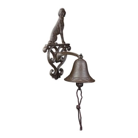 Gjutjärnsdörrklocka med hund