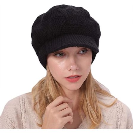 Dame Beret Lue Vinter Strikket Lue Dame Beret Varm Strikket Lue