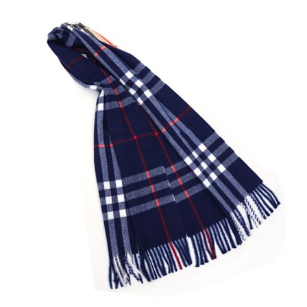 Ternet tørklæde Dame vinter varmt fortykket klassisk uld cashmere tørklæde Efterår vinter herre tørklæde, Mørkeblå