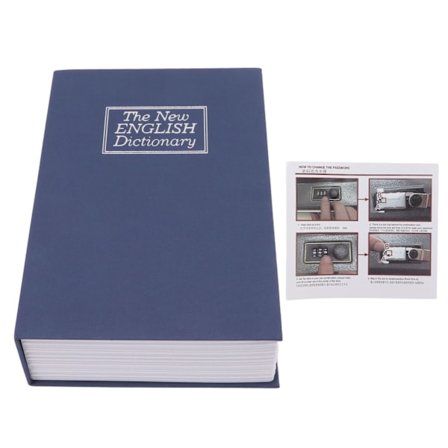 Ordbog Mønt Spargris Pengeskab med Kode Lås Bogform Hemmelig Fødselsdagsgave til Børn Sikkerhedsboks