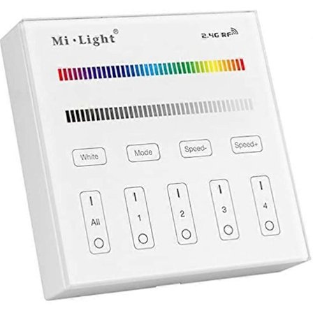 Mi Light B3 Trådløs 2.4G RF 4-Soners Veggmontert Smart Panel Kontroller for CCT DIM RGB RGBW RGB+CC