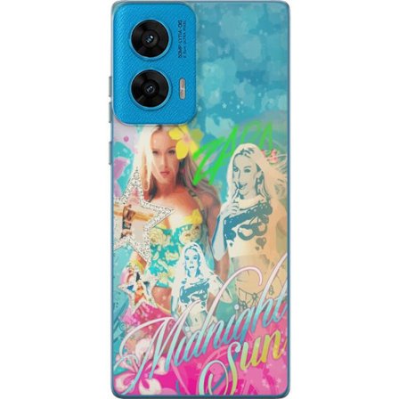 Kompatibelt Mobildeksel til Motorola G96 Eventyrverden med Steve, Creeper og dyr i fargerik blokkgrafikk