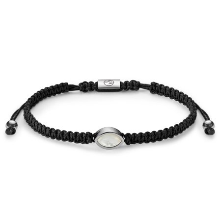 Atlantis | Pulsera de nailon y nácar negra para hombres - Pulseras trenzadas