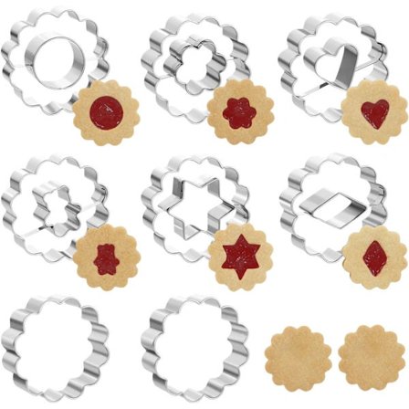 【xj】Piparkakkumuotit, 8 kpl, Ruostumattomasta teräksestä valmistetut keksileikkurit, Leivonta