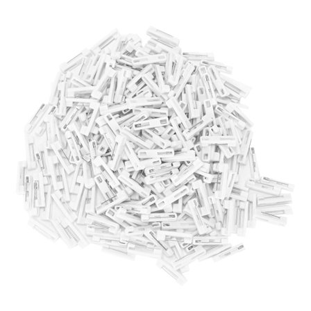 2000 stk. plastiknål med klæbende bagside og metalspænde - praktiske klæbende nåle til ID-kort, navneskilte og bånd