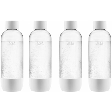 4-pack AGA AQVIA PET-pullo, 1L (valkoinen)
