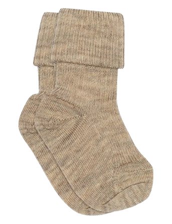 mp Denmark Wool Rib Baby Socks - Beige - 17/18