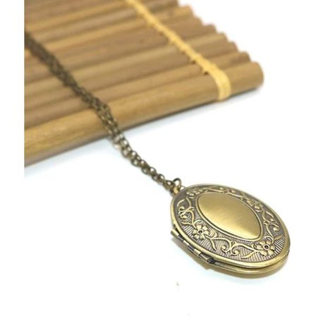 Vintage Tone Locket Bilde Åpen DIY Oval Charm Hengesmykke, Metallisk, 540x55r6e7h17z