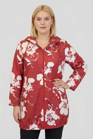 CISO - Jakke – Rød – Med Blomsterprint