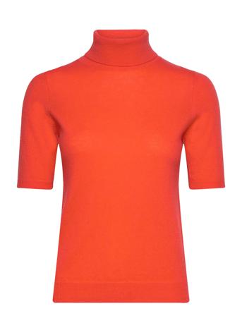 Turtleneck T-Shirt Orange Davida Cashmere