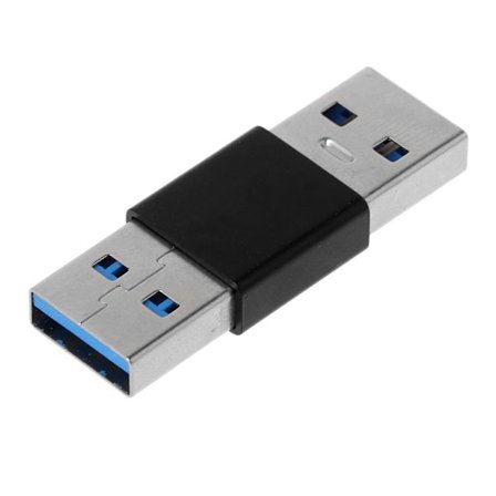 USB 3.0 hann-hann høyhastighets Extender Adapter Sølv/Sort Bærbar Lettvekt