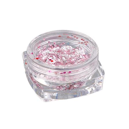 Tinfoili Glitter-koristeet Kynsiin Paillette Sekvenssit Manikyyri (Punainen+Vaaleanpunainen)