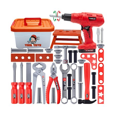Verktøysett for barn med 42 deler, slitesterkt