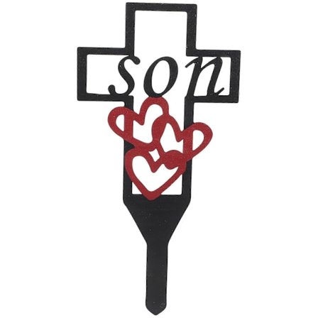 Hautausmaan muistoristi, metallinen risti, pihamerkki, hautaristi, metallinen ristikoriste pojalle