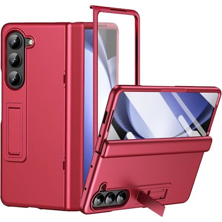 Fodral för Samsung Galaxy Z Fold 6 med gångjärnsskydd, inbyggt skärmskydd, justerbart stativ, hållbart och robust Z Fold 6-fodral