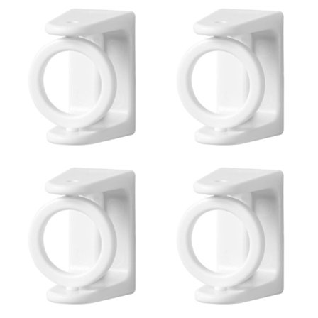 Selvklebende gardinstangbrakett uten boring 4 stk håndklestangholder med 360° roterende ring hvit veggmontert stanghengerkroker