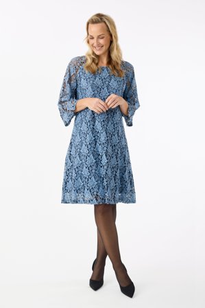 SIGNATURE - 3/4 Ærmet Kjole - Blå - Blonde