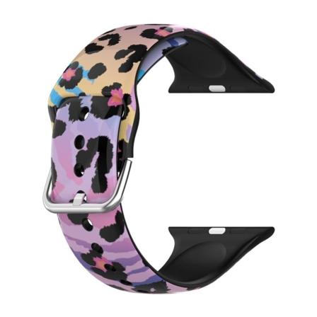Apple Watch (45mm) IML farverigt mønster silikone urrem - Dyr Multicolor