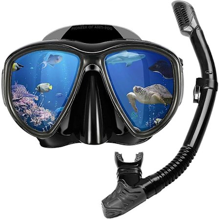 Dykkerbriller, snorkelmaske til voksne, anti-dug og anti-lækage poolmaske med 180 graders panoramaudsigt, vandtæt dykkersnorkel, unisex snorkelmaske