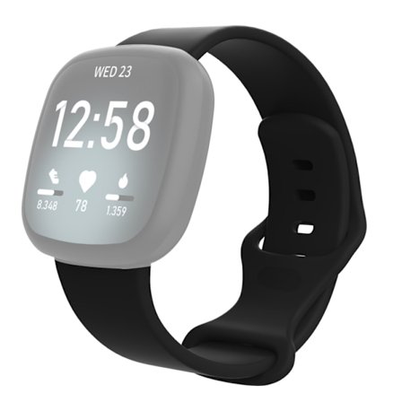Fitbit Versa 3 / Fitbit Sense Silikon Klockarmband Storlek L – Svart