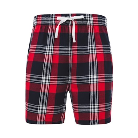 SF Herr Tartan Lounge Shorts XL Röd/Marinblå