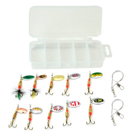 Magreel Spinnerbait Skeer Lokkemad med Fiskepose til Ørred Bas Laks Gedde Walleye