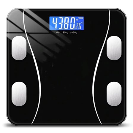 Smart Personvåg / Badrumsvåg - Bluetooth Svart