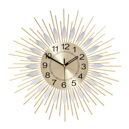 Creative Sunflower Wall Clock | 15" Modern Gold & White Design | Non-Ticking Silent Quartz Clock | Ideal for Living Room, Bedroom, or Office Decor