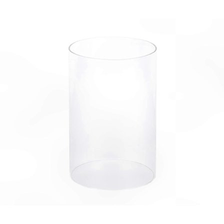 Kirkas lasinen kynttilänjalan varaosa, halkaisija 10 cm x korkeus 15 cm, yhteensopiva useiden kynttilänjalkasarjojen kanssa