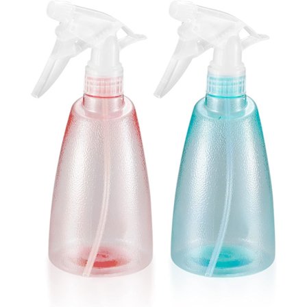 Sæt med 2 x 500 ml sprayflasker - Plastik - Mister sprayflaske - Til havearbejde, frisør, planter - Pink/grøn