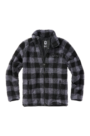 Jas Brandit Teddyfleece Zwart/Grijs S