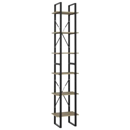 Vidaxl Bokhylla 6 Hyllplan Sonoma-ek 40x30x210 Cm Spånskiva Brun