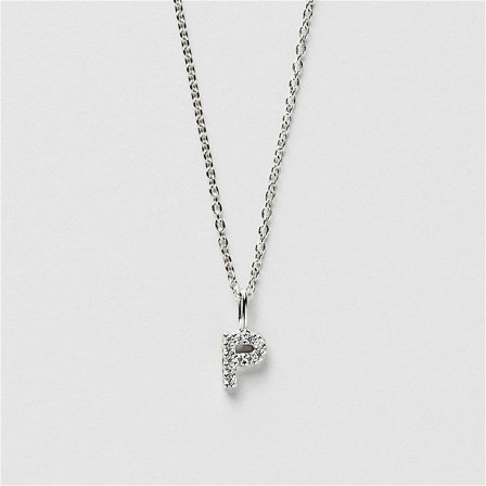 P Sparkle Bokstav Halsband - Sterling Silver - Safira