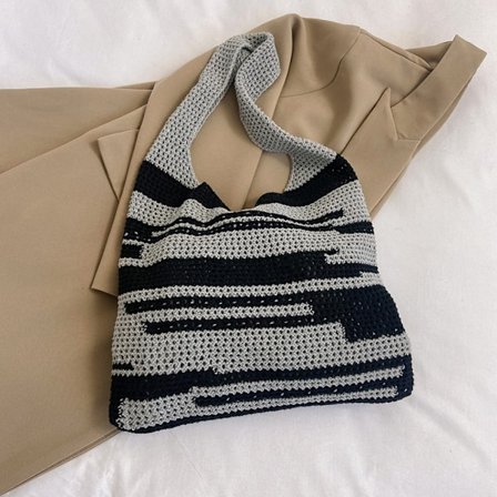 Neulottu laukku Olkalaukku GRAY