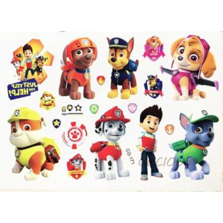 Paw Patrol 12 St Barntatueringar Tatuering Vit