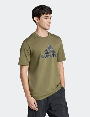 adidas Sportswear M C Camo Logo T - Khaki green - S